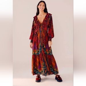 FARM RIO Yawanawa Stripes Ankle Dress